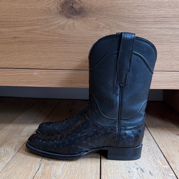 Tecovas Black Ostrich Cowboy Boots Men’s